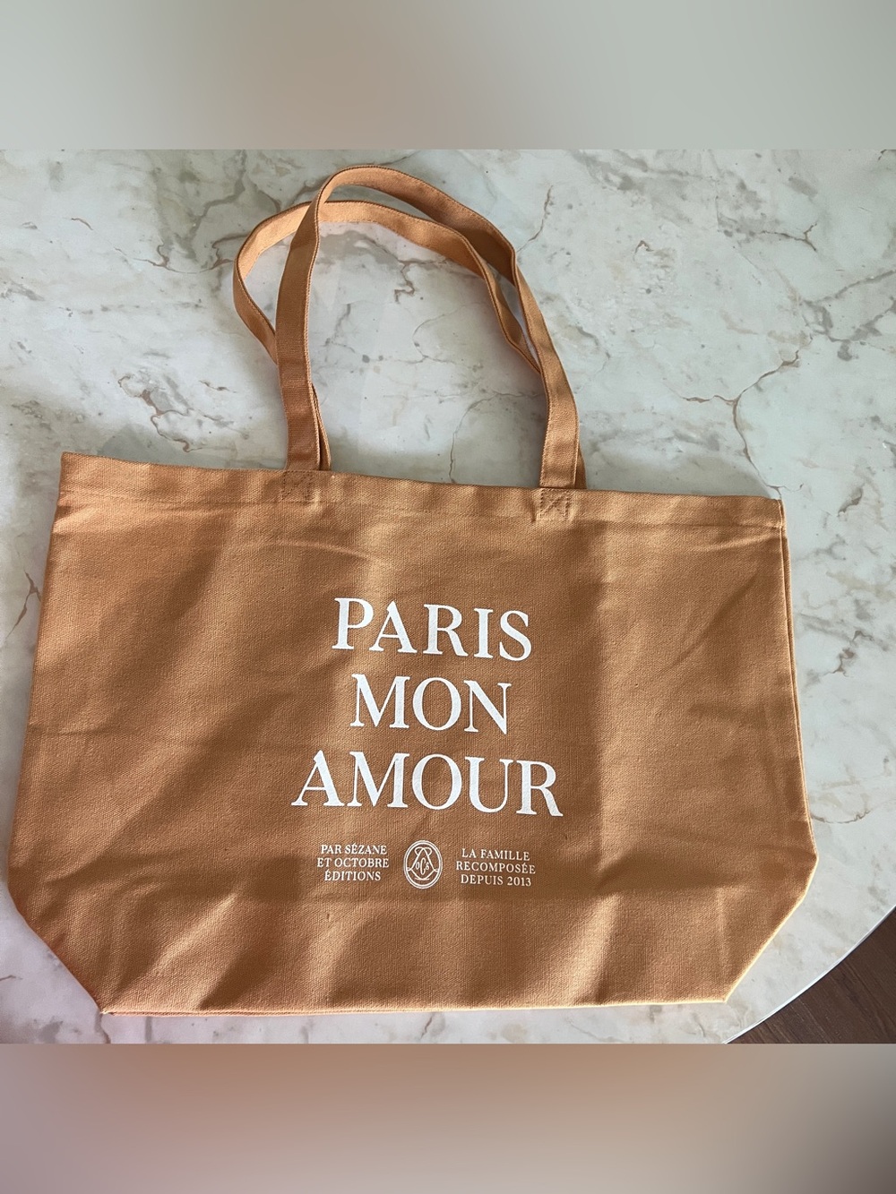 Sézane Paris Mon Amour Canvas Tote Bag